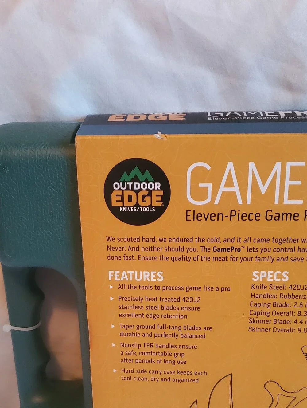 Outdoor Edge GamePro 11-Piece Game Processing Knife Set Hard Plastic Case, New